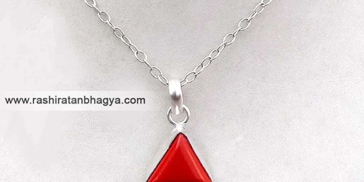 Buy Original Red Coral Triangular Stone Online Price in India