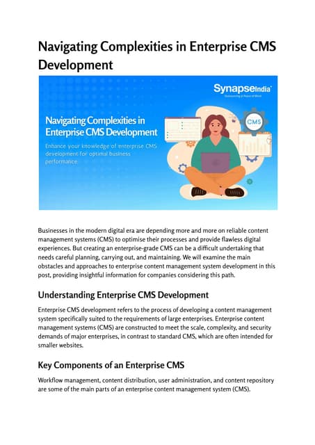 Mastering Enterprise CMS Development: A Comprehensive Guide | PDF
